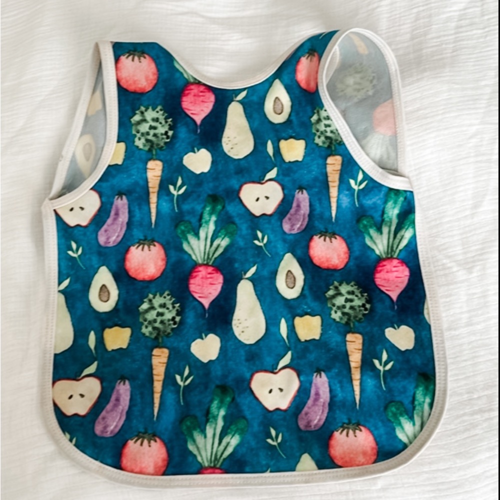 Veggie & Fruit Print Bib | Bapron Baby |